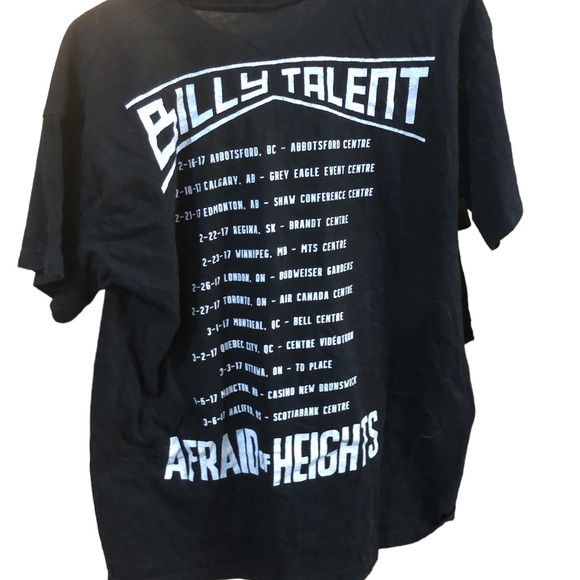 Billy Talent 2017 Afraid of Heights Canadian Tour Shirt Large Black - Picture 2 of 8